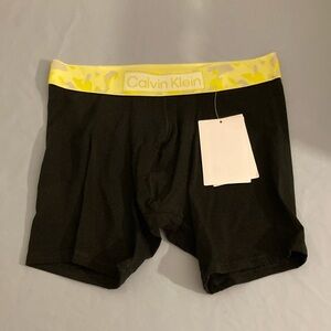Calvin Klein Black Boxer Briefs with Yellow Waistband